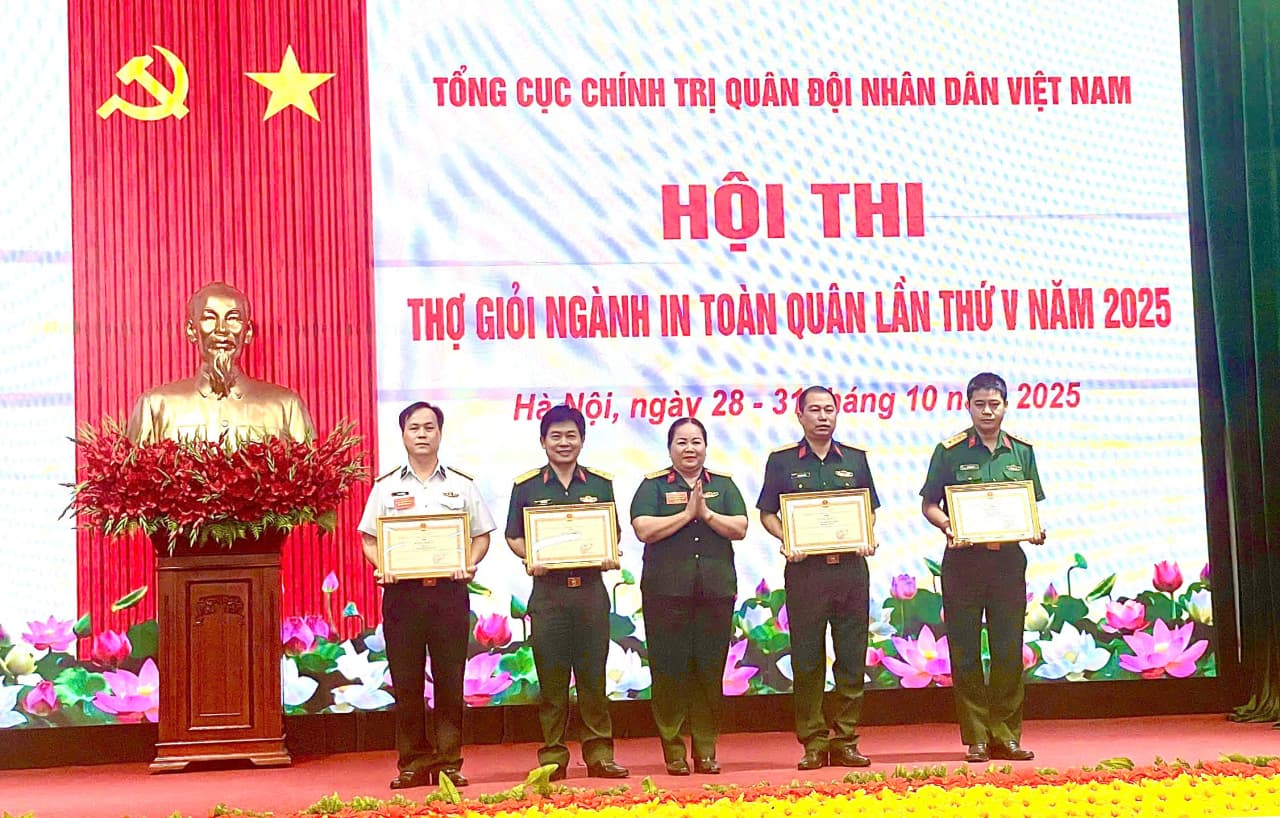 Xưởng in Hải quân đạt giải Nhì tại Hội thi thợ giỏi ngành in toàn quân lần thứ V