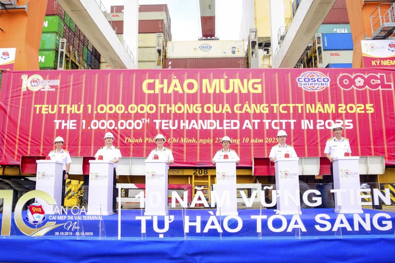 Cảng Tân cảng Cái Mép-Thị Vải: Năm thứ hai liên tiếp đón Teu thứ 1 triệu thông qua