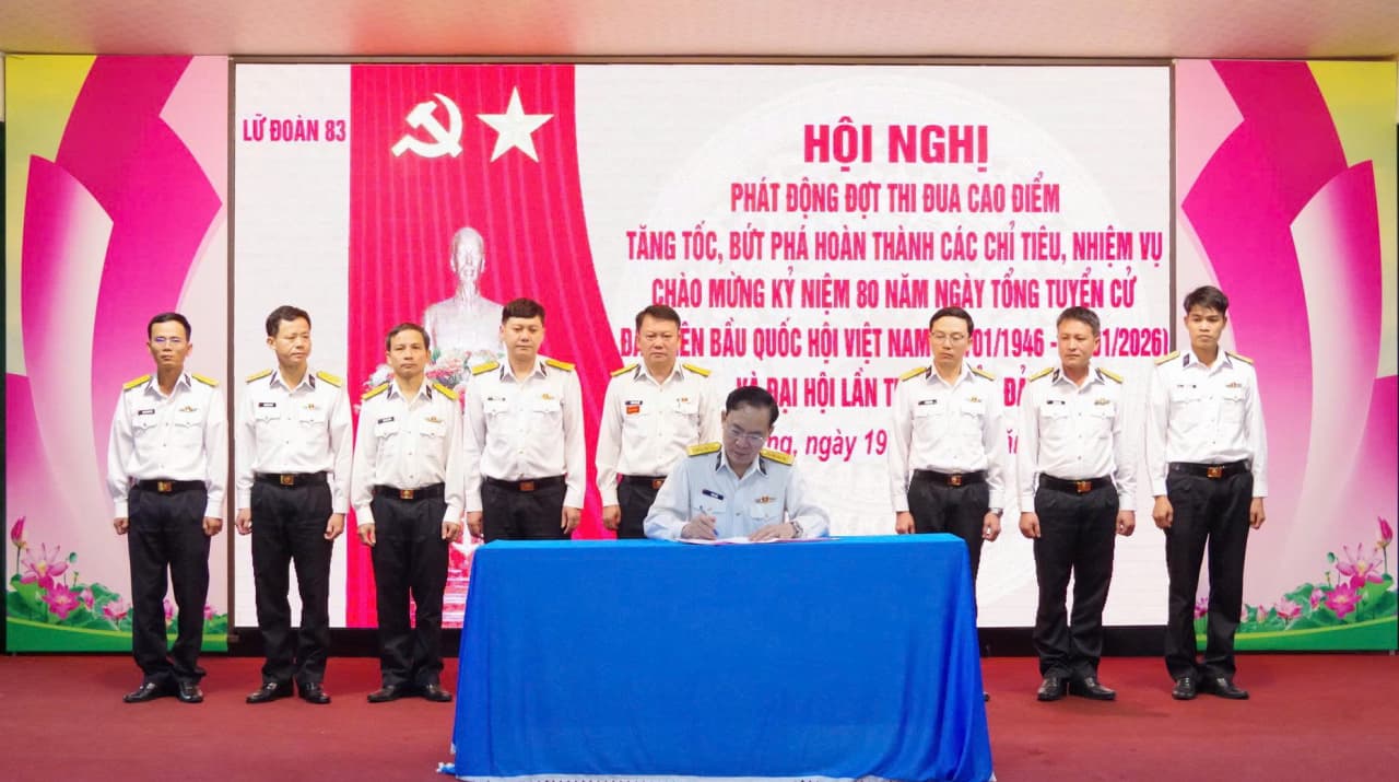 Lữ đoàn 83 phát động thi đua cao điểm chào mừng Đại hội lần thứ XIV của Đảng