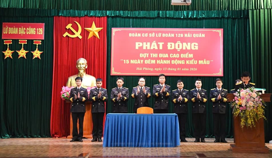 Đoàn cơ sở Lữ đoàn 126 phát động thi đua “15 ngày đêm hành động kiểu mẫu”