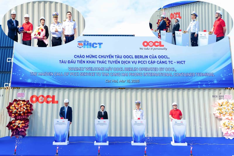 Cảng container Quốc tế Tân cảng Hải Phòng đón chuyến tàu đầu tiên của tuyến PCC1 cập cảng