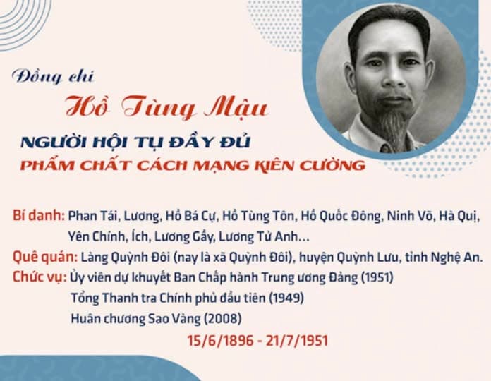 Kỷ niệm 130 năm Ngày sinh của đồng chí Hồ Tùng Mậu (15/6/1896 - 15/6/2026)