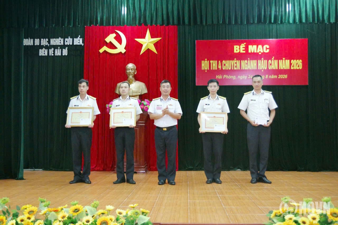 Đoàn Đo đạc nghiên cứu biển, biên vẽ hải đồ tổ chức Hội thi 4 chuyên ngành hậu cần