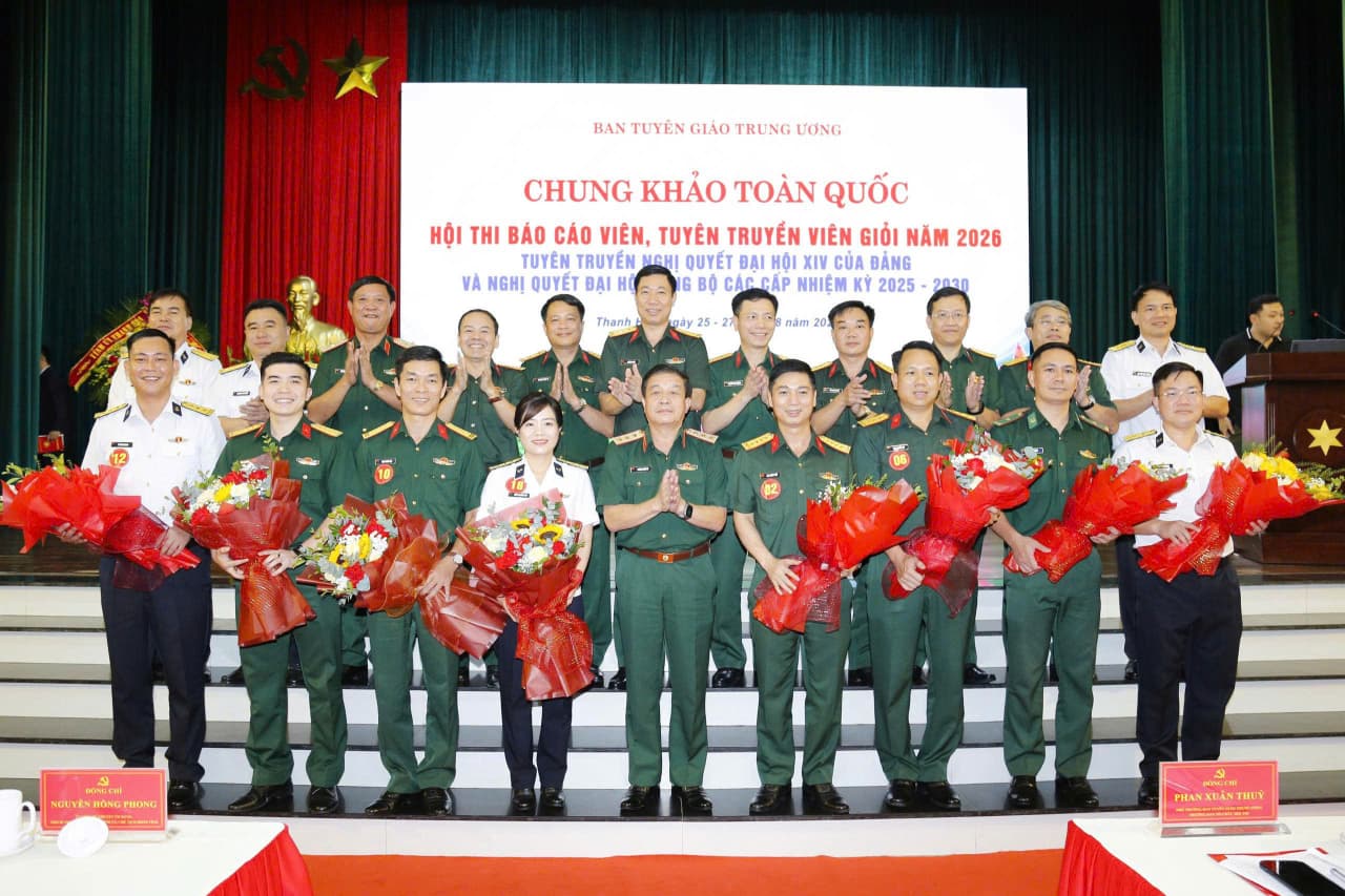 Quân chủng Hải quân có 2 thí sinh tham dự Chung khảo toàn quốc Hội thi báo cáo viên, tuyên truyền viên giỏi năm 2026
