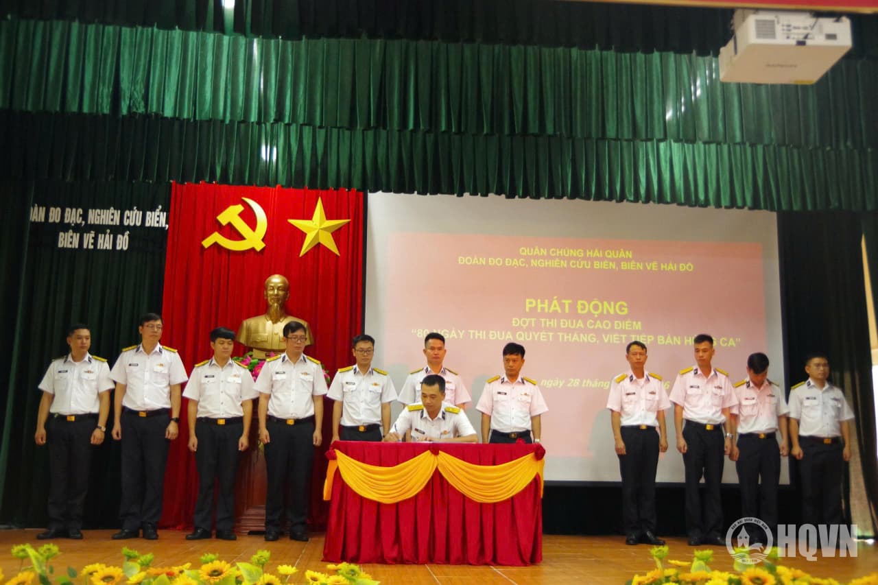 Đoàn Đo đạc, nghiên cứu biển, biên vẽ hải đồ phát động thi đua cao điểm