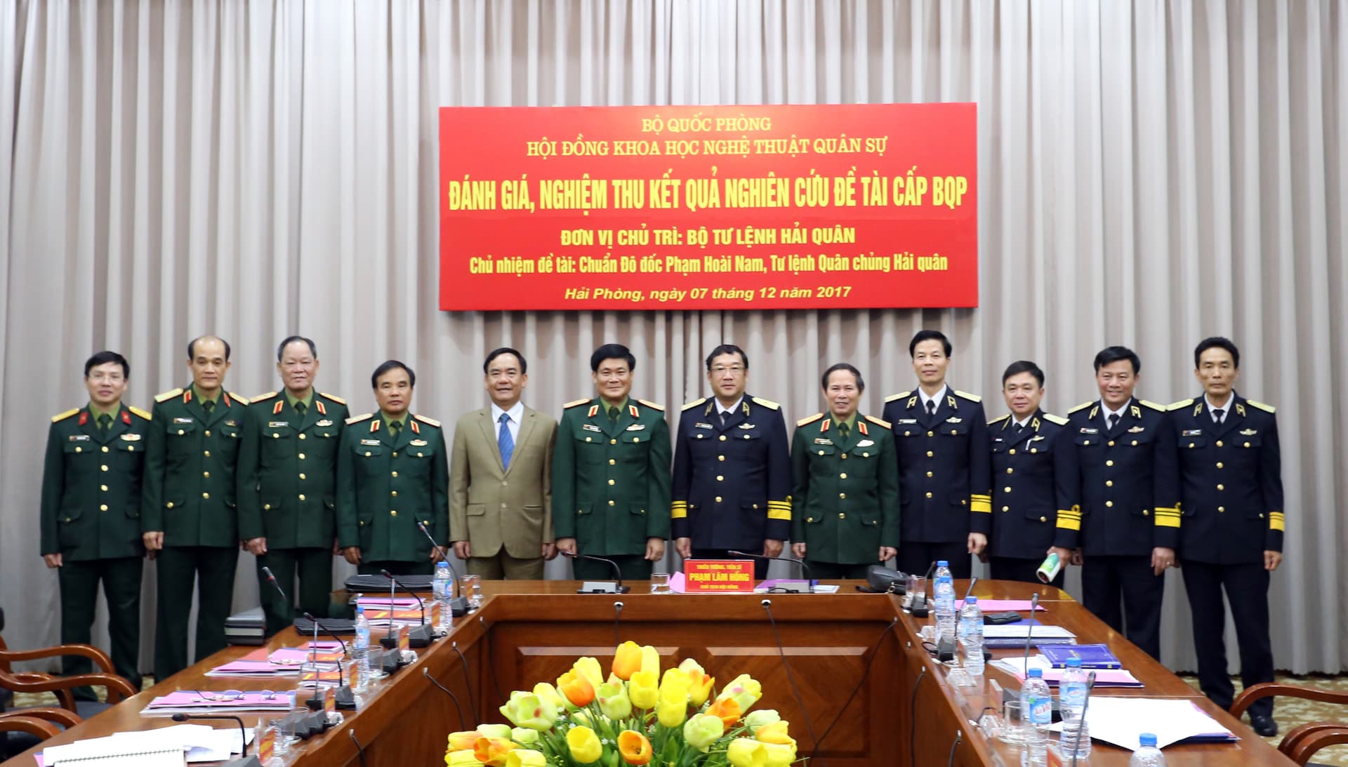 Đề tài khoa học cấp Bộ Quốc phòng do Tư lệnh Hải quân làm Chủ nhiệm đạt xuất sắc
