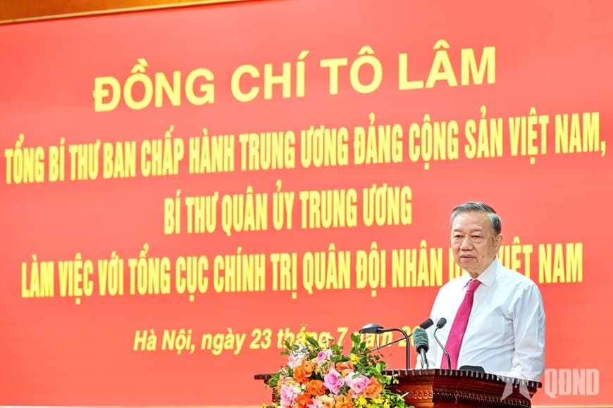 Phát biểu của Tổng Bí thư Tô Lâm tại buổi làm việc với Tổng cục Chính trị Quân đội nhân dân Việt Nam
