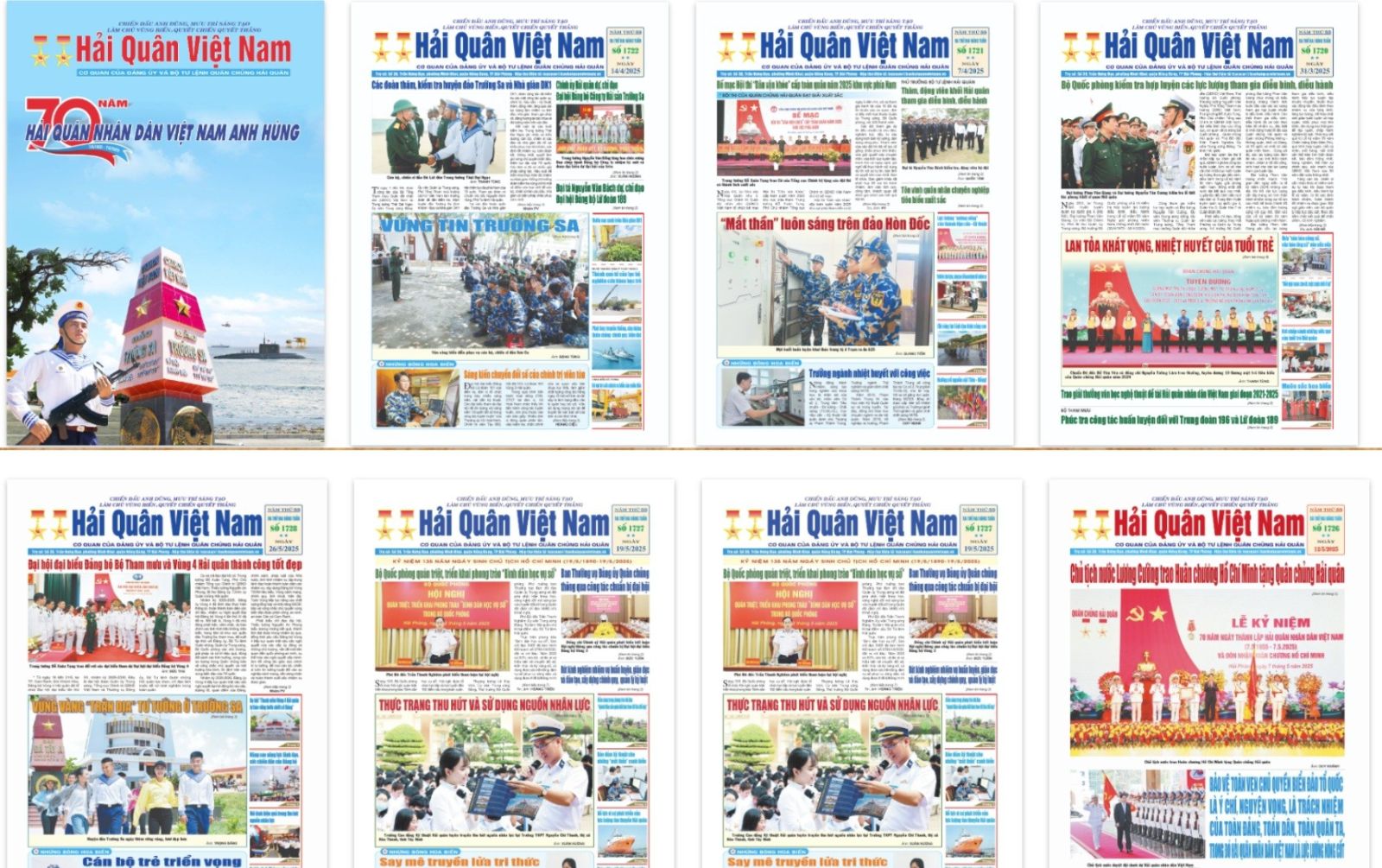 Một số ấn phẩm báo in của Báo Hải quân Việt Nam