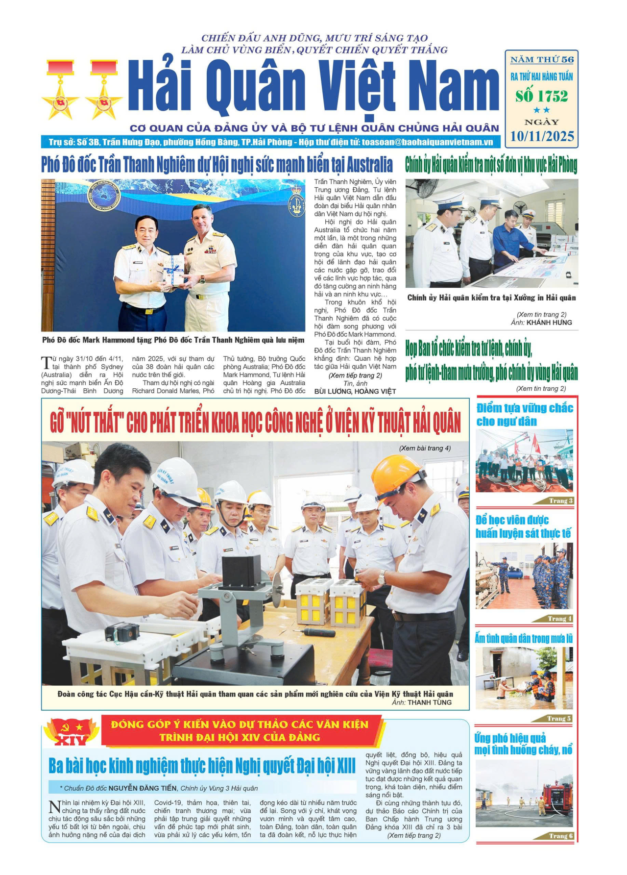Báo in Hải quân số 1753