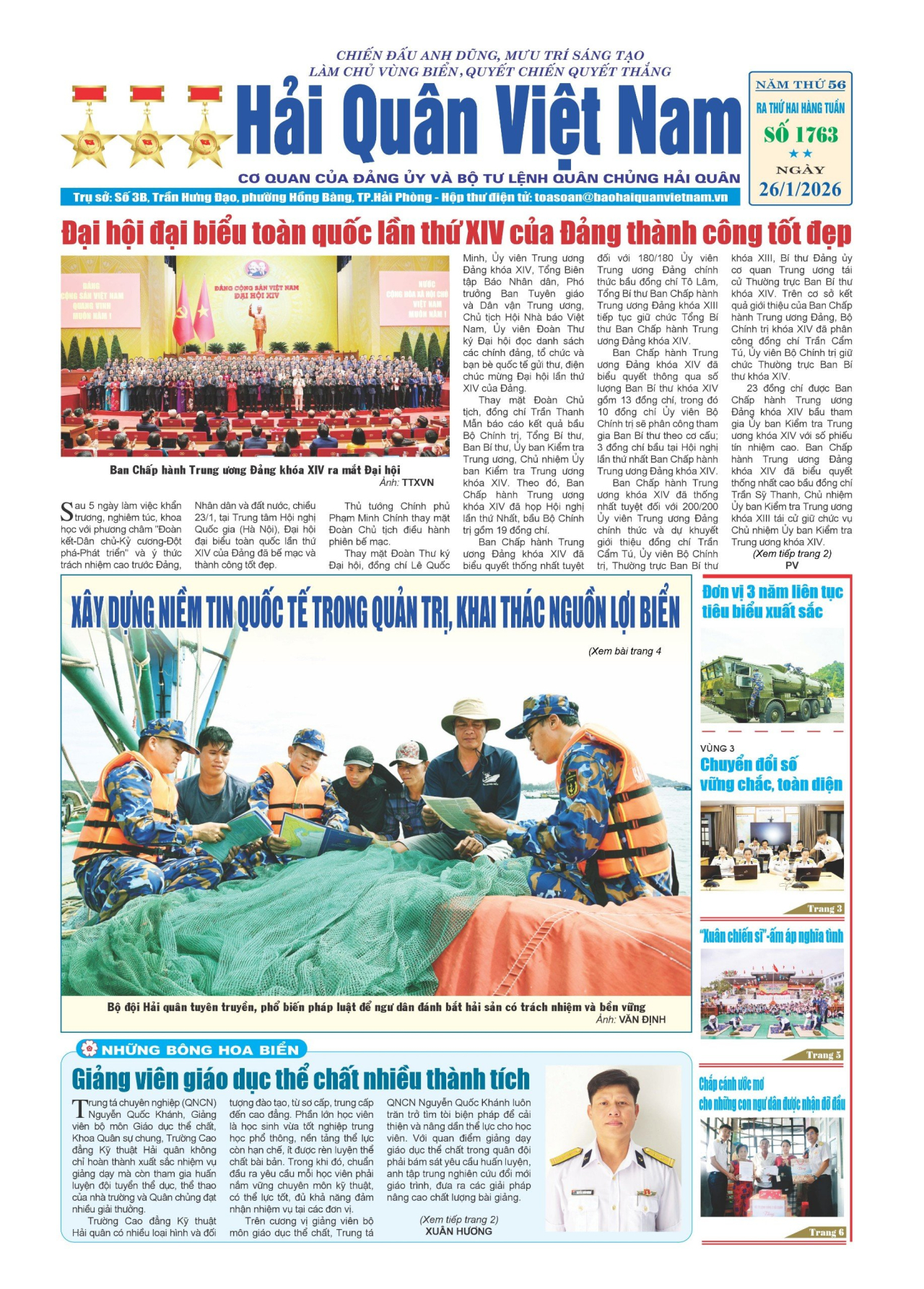 Báo in Hải quân số 1763