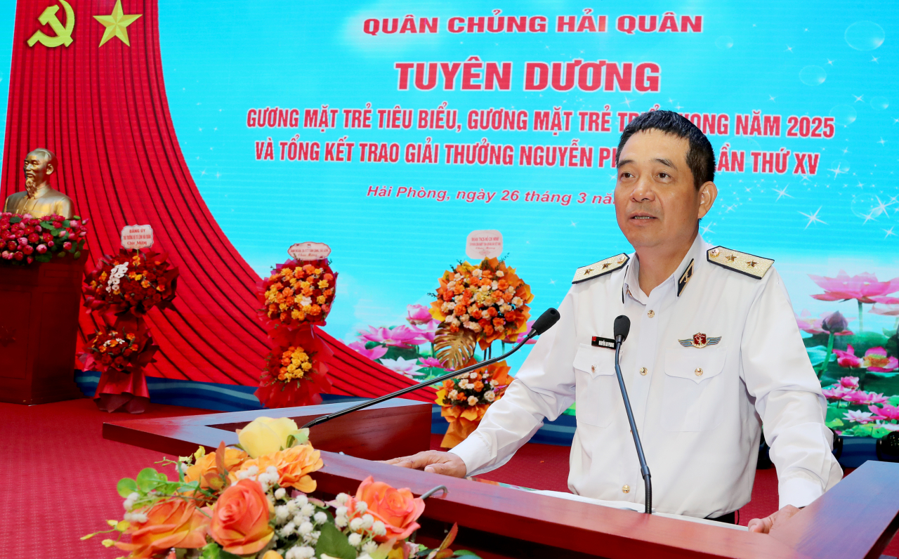 Phó Đô đốc Nguyễn An Phong phát biểu chỉ đạo