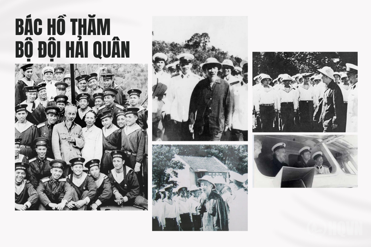 Trong lịch sử xây dựng, chiến đấu, chiến thắng và trưởng thành, Hải quân nhân dân Việt Nam vinh dự 3 lần được đón Bác Hồ về thăm. Ảnh: TL