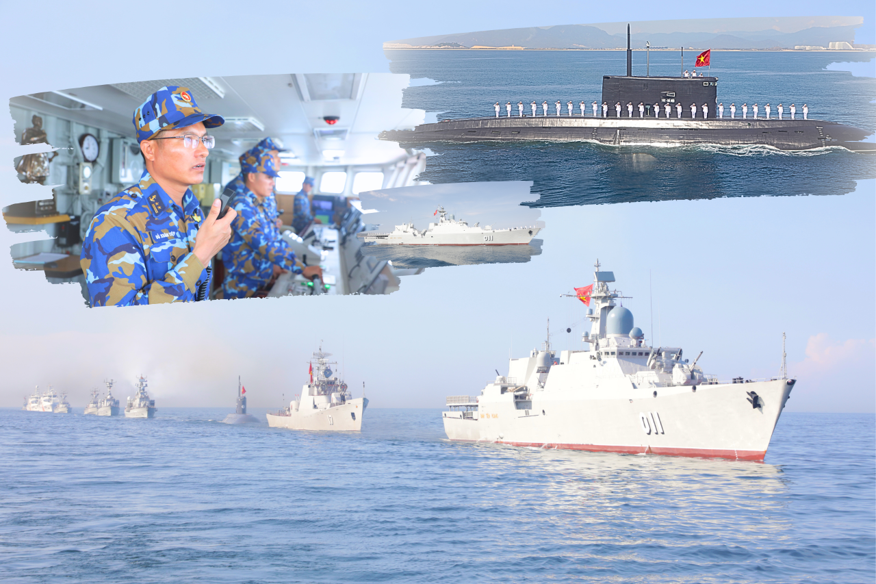 Lực lượng phương tiện của Hải quân nhân dân Việt Nam luyện tập trên biển