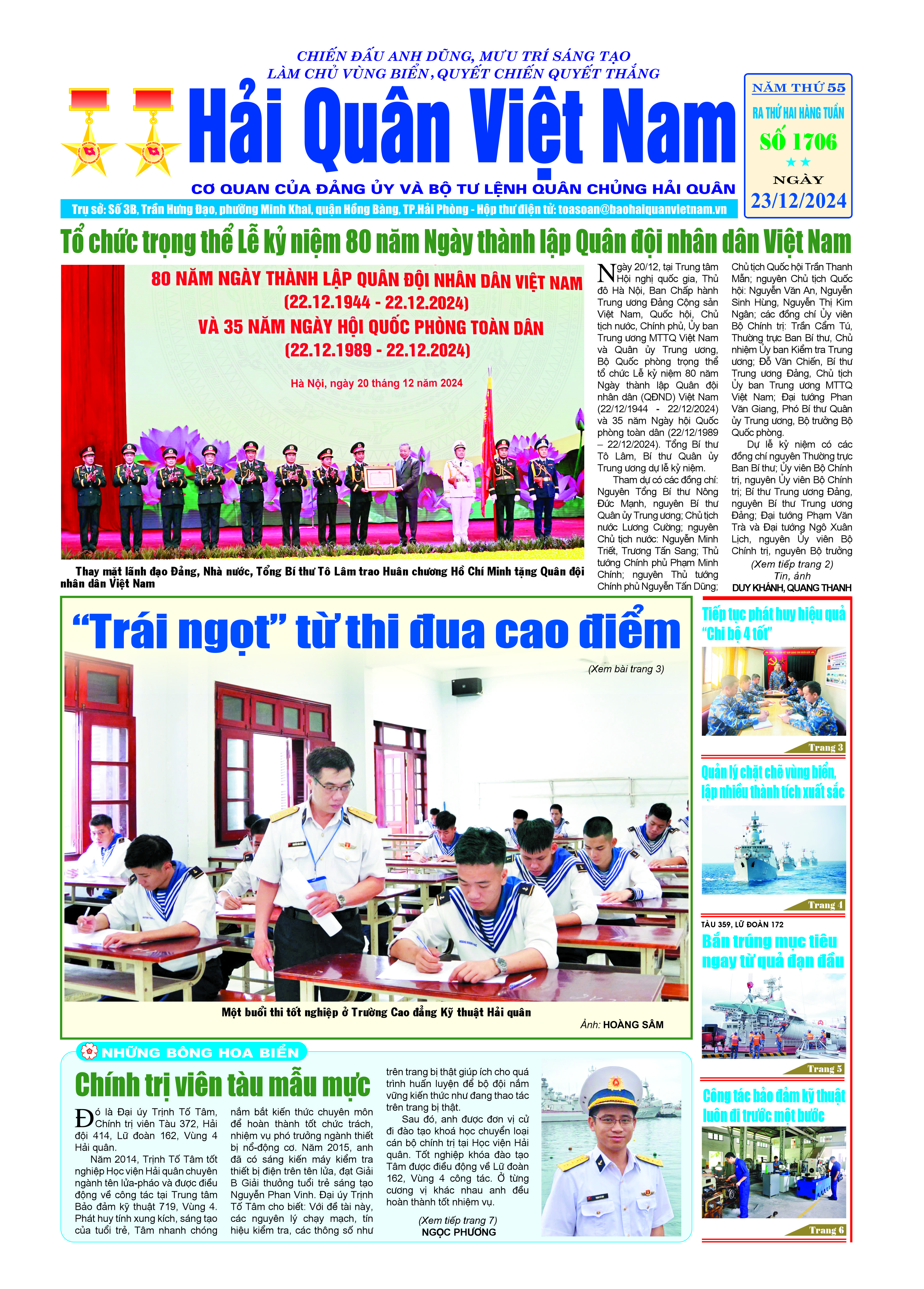 Báo in Hải quân số 1706