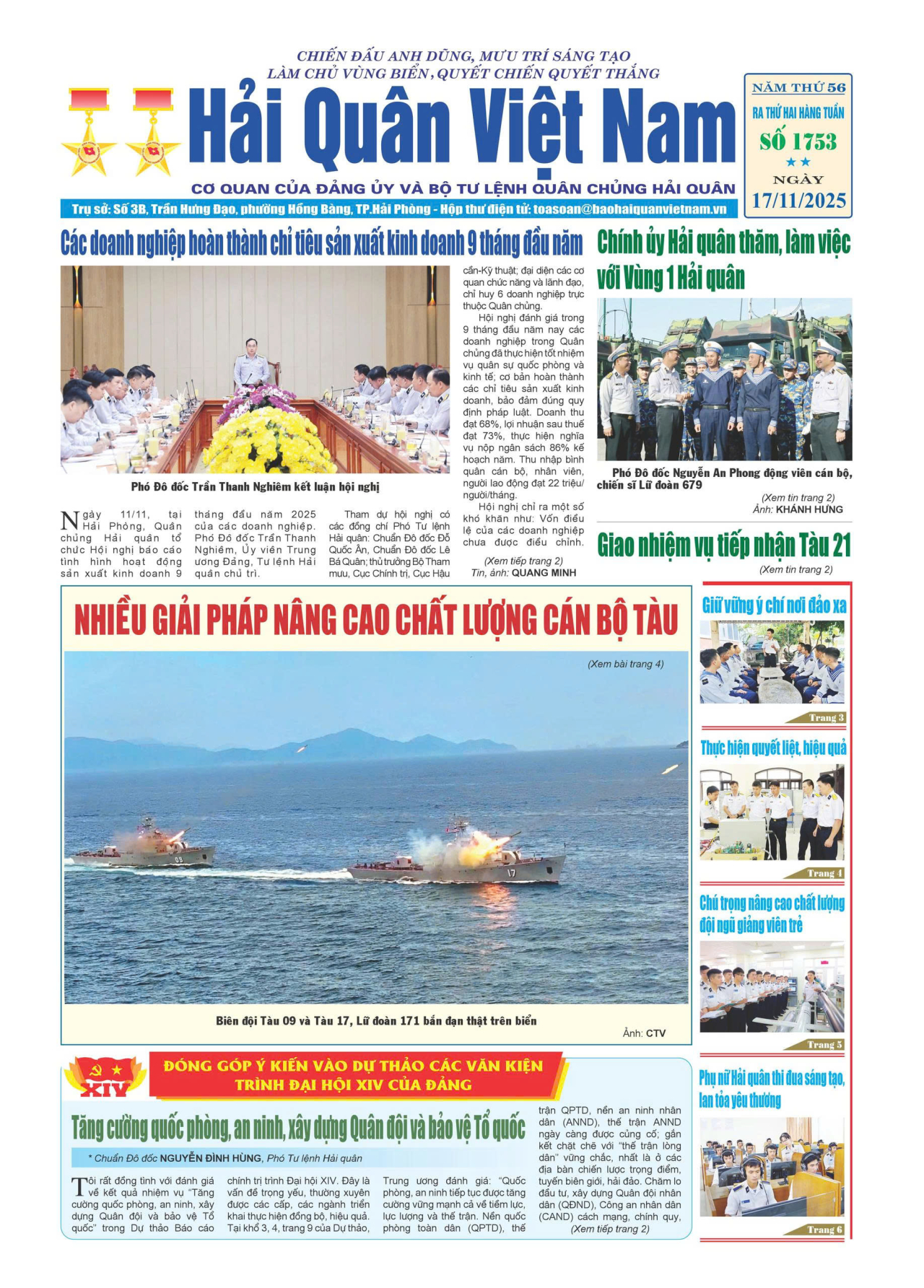 Báo in Hải quân số 1753